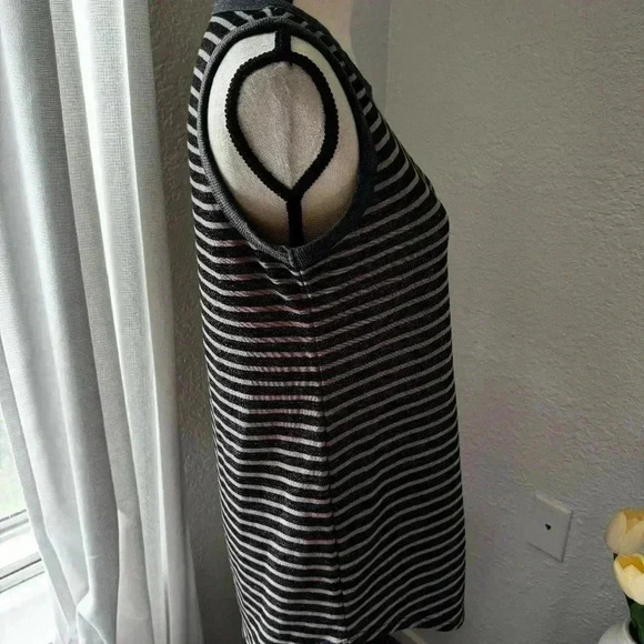 LOGO Lounge by Lori Goldstein French Terry Striped Tank w/ Rib Details - Picture 5 of 9
